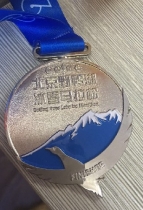 bag hanger and pins and medal 